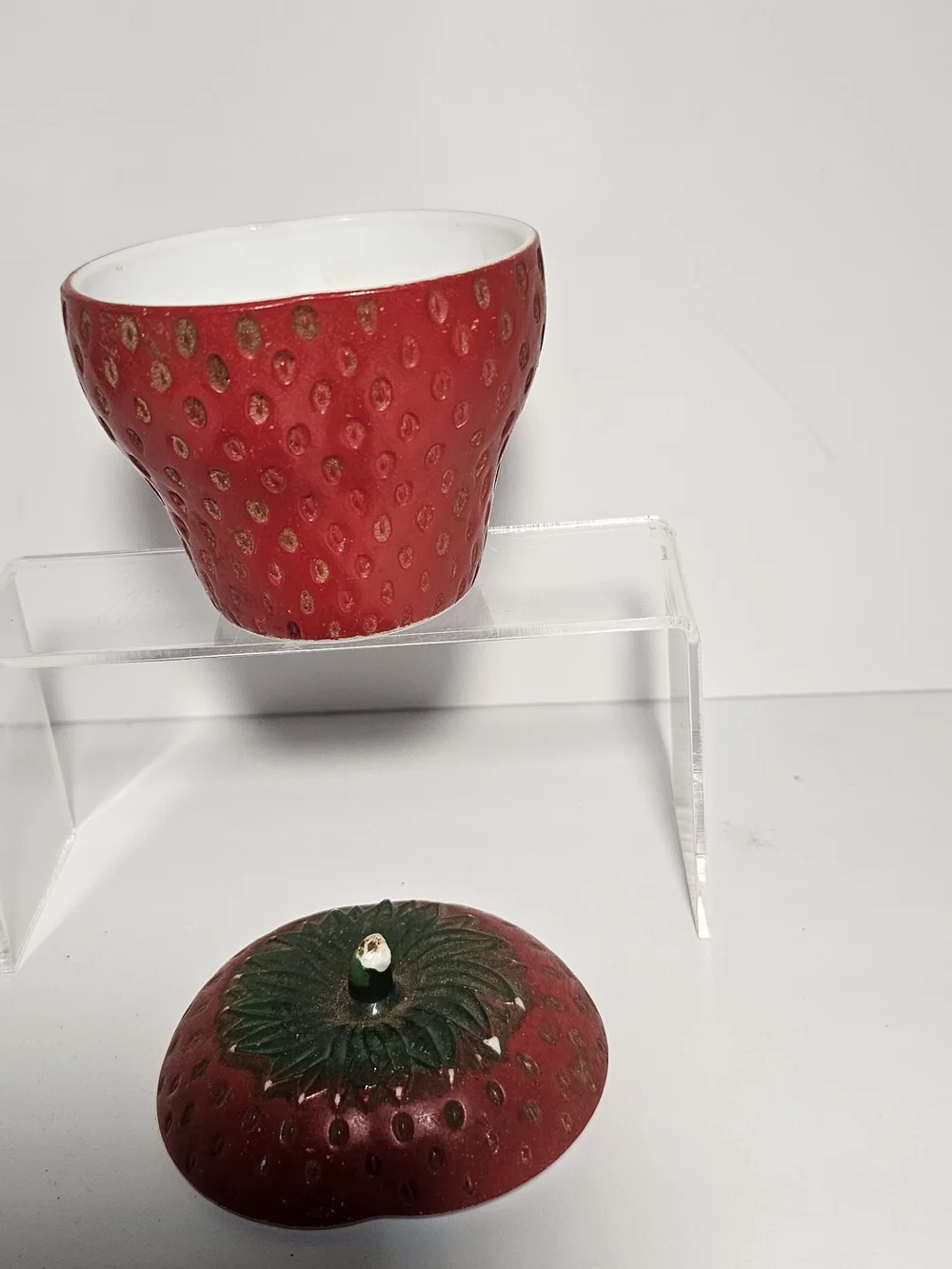 Vtg. Hazel Atlas Strawberry Jam Jelly Jar Container Pot 4